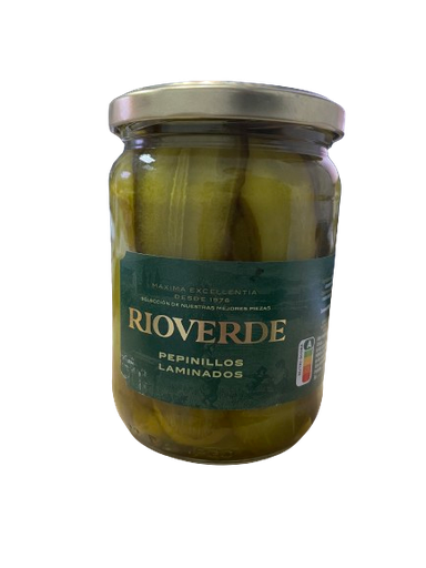 [PR/06189] PEPINILLOS AGRIDULCES EN LAMINAS 520 GR. "RIOVERDE"